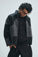 Linen Kantha Men’s Applique Panelled Jacket
