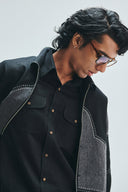 Linen Kantha Men’s Applique Panelled Jacket