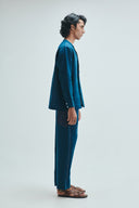Indigo Linen Kantha Men's Panelled Pants