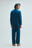 Indigo Linen Kantha Men's Panelled Pants