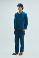 Indigo Linen Kantha Men's Panelled Pants