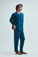 Indigo Linen Kantha Men's Panelled Pants