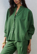Thyme Co-Linen Dolman Shirt On Sale