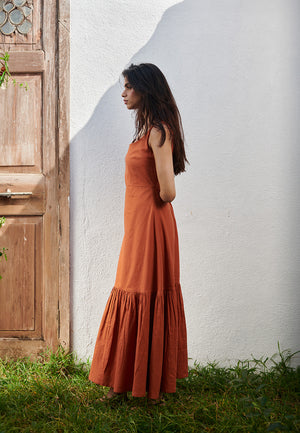 Amber Co-Linen Sleeveless Tiered Dress