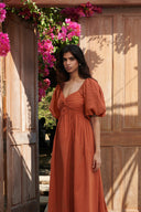 Amber Co-Linen Front Twist Dress