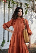 Amber Co-Linen Three Tiered Dress On Sale