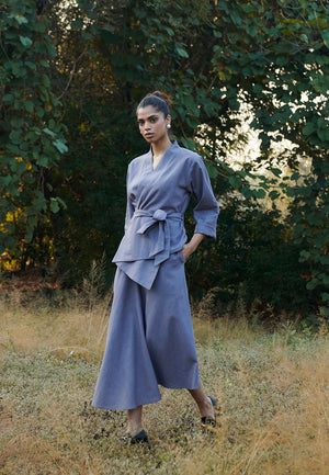 Dusk Co-Linen Wrap Jacket