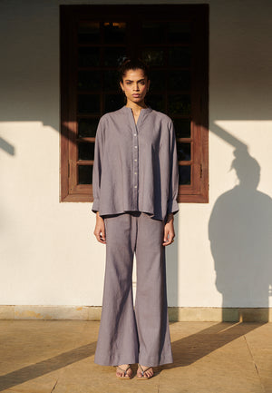 Dusk Co-Linen Dolman Shirt Set