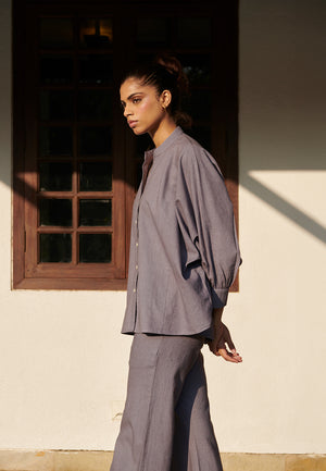 Dusk Co-Linen Dolman Shirt Set