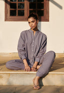 Dusk Co-Linen Dolman Shirt Set