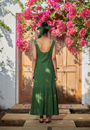 Thyme Co-Linen Sleeveless Tiered Dress On Sale