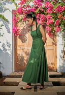 Thyme Co-Linen Sleeveless Tiered Dress On Sale