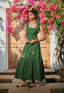 Thyme Co-Linen Sleeveless Tiered Dress On Sale
