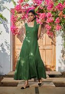 Thyme Co-Linen Sleeveless Tiered Dress On Sale