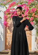 Carbon Co-Linen Three Tiered Dress On Sale