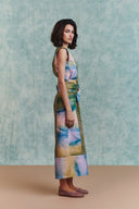 Prism Blot Co-Linen Tie Dress