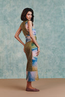 Prism Blot Co-Linen Tie Dress