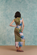 Prism Blot Co-Linen Tie Dress