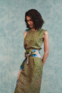 Prism Blot Co-Linen Tie Dress