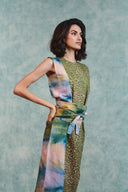 Prism Blot Co-Linen Tie Dress