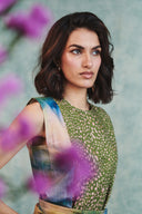 Prism Blot Co-Linen Tie Dress