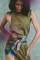 Prism Blot Co-Linen Tie Dress