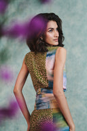 Prism Blot Co-Linen Tie Dress