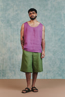 Berry Linen Men's Woven Vest - Sale