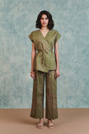 Blot Co-Linen Sleeveless Wrap Blazer Set - Sale