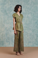 Blot Co-Linen Sleeveless Wrap Blazer Set