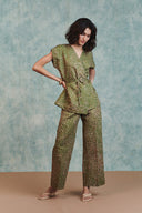 Blot Co-Linen Sleeveless Wrap Blazer Set - Sale