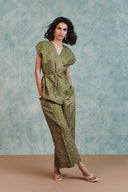 Blot Co-Linen Sleeveless Wrap Blazer Set