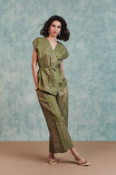 Blot Co-Linen Sleeveless Wrap Blazer Set - Sale