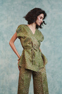 Blot Co-Linen Sleeveless Wrap Blazer Set