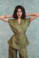 Blot Co-Linen Sleeveless Wrap Blazer Set