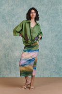 Prism Co-Linen Midi Skirt