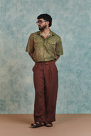 Chocolate Linen Men's Baggy Pants - Sale