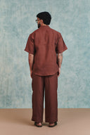 Chocolate Linen Men's Baggy Pants