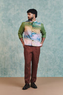 Chocolate Linen Men's Pleated Tapered Pants