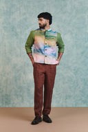 Chocolate Linen Men's Pleated Tapered Pants - Sale