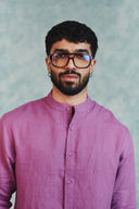 Berry Linen Men's Band Collar Shirt - Sale