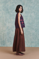 Chocolate Linen Multi-Pleated Pants