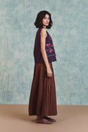 Chocolate Linen Multi-Pleated Pants - Sale