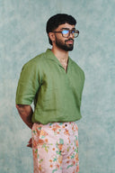 Moss Linen Men's Popover Shirt - Sale