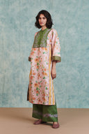 Flora Co-Linen Embroidered Multi-Panelled Kurta Set