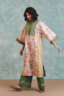Flora Co-Linen Embroidered Multi-Panelled Kurta Set