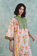 Flora Co-Linen Embroidered Multi-Panelled Kurta Set