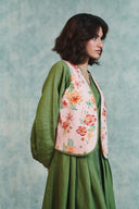 Flora Co-Linen Embroidered Rounded Waistcoat