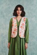 Flora Co-Linen Embroidered Rounded Waistcoat