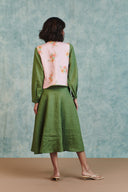 Flora Co-Linen Embroidered Rounded Waistcoat